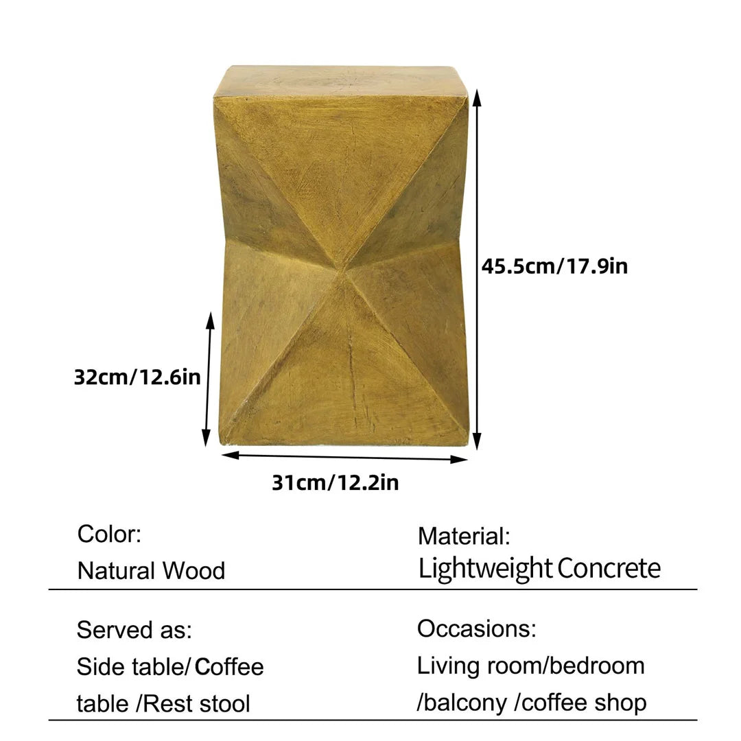 Modern Living Room Sofa Side Indoor End Table Outdoor Accent Table Lightweight Concrete Stool