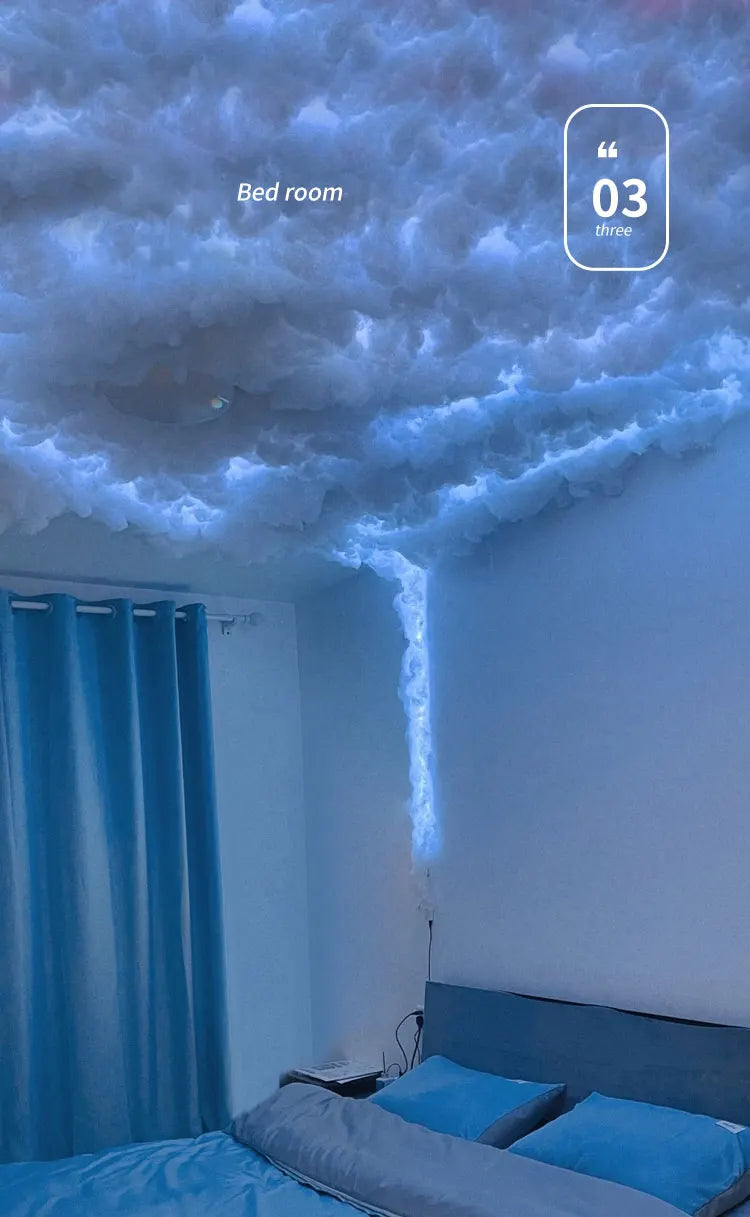 DIY Thunder Cloud Light Strip with APP & Remote control, LED Cotton Cloud Ceiling Lightfor Bedroom Gaming Room Decor