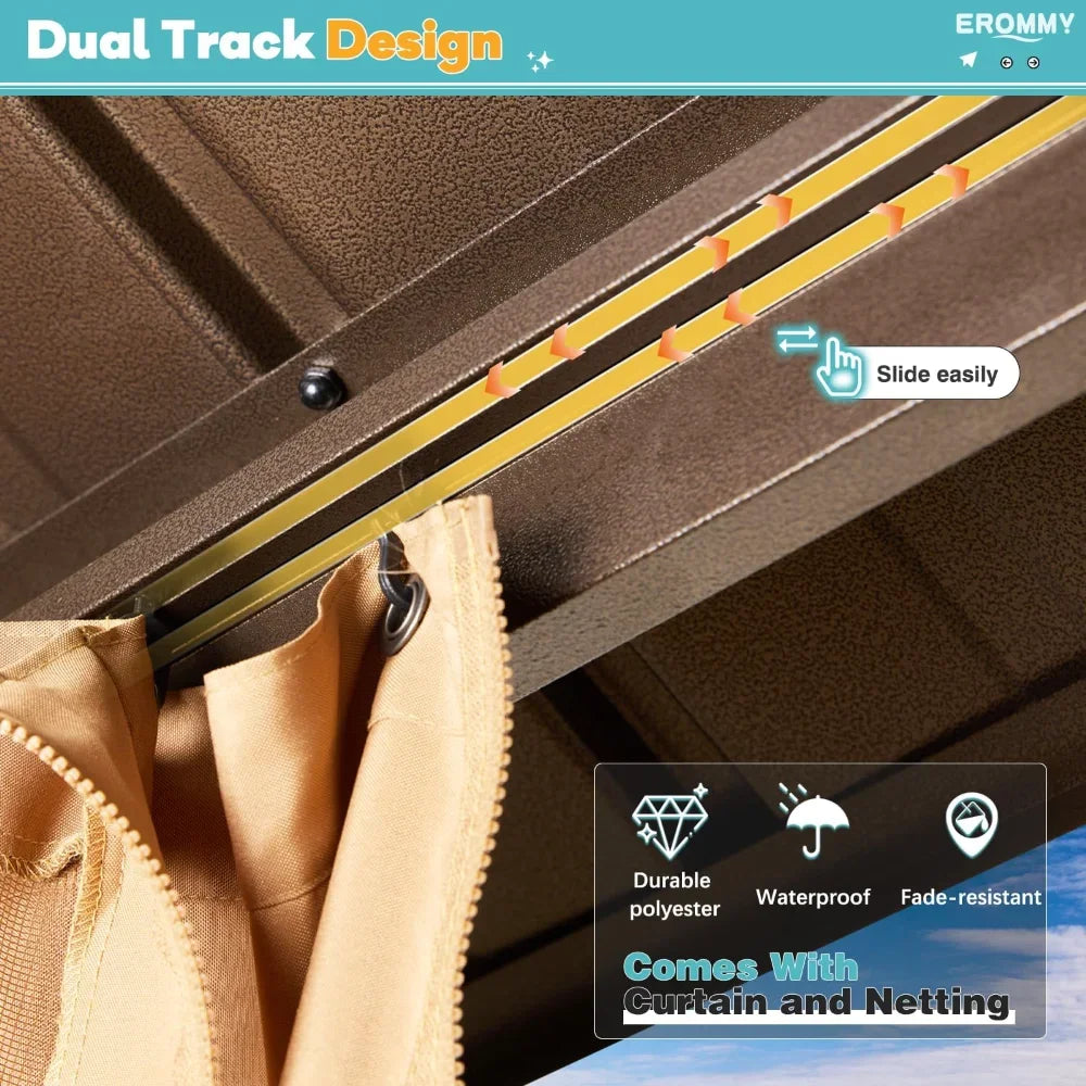 Hardtop Gazebo – 10 ft × 12 ft Aluminum Frame Pavilion