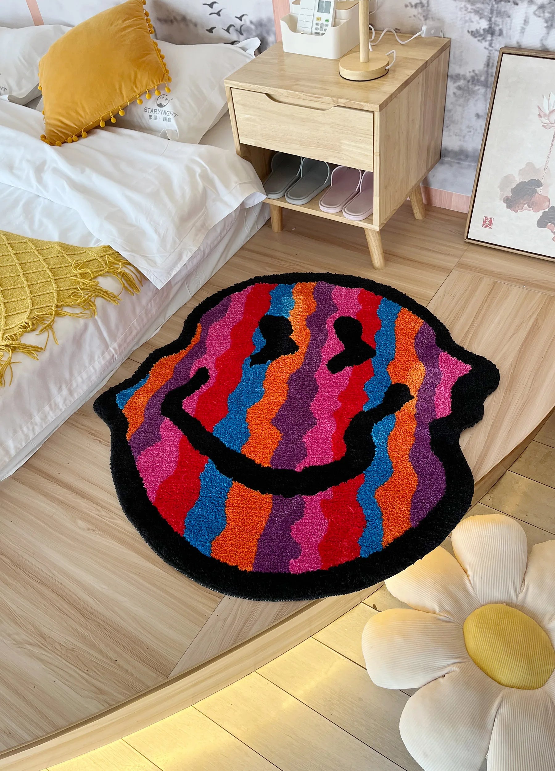 LAKEA Twisted Smiling Plush Carpet Rug Purely Handmade Soft Suitable for Room Decor Fluffy Carpets Bedroom Bathroom
