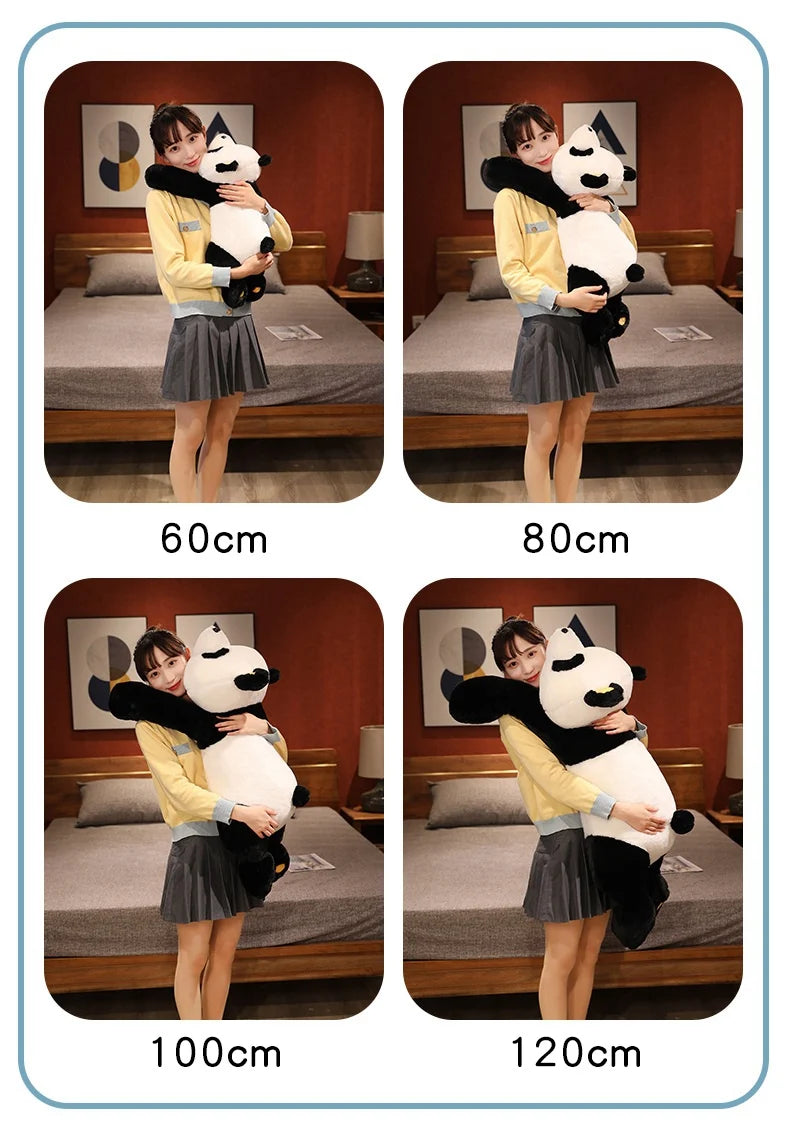 60cm-120cm Giant Panda Plush Toys Soft Sleep Pillow Cartoon Animal Bear Stuffed Baby Doll Classic Kids Birthday Christmas Gifts