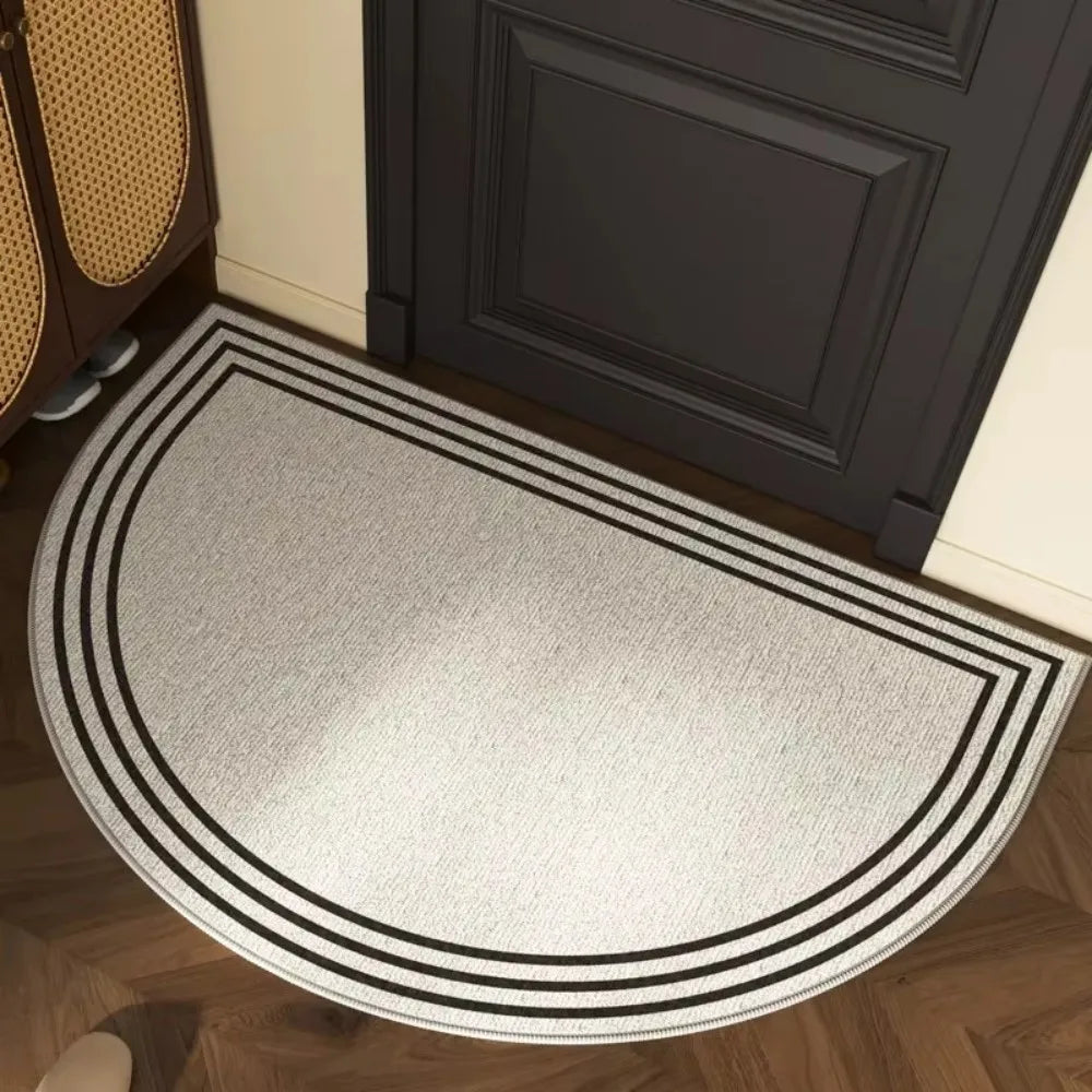 VIKAMA Semi-Circular Line Floor Mat, Anti-Slip Indoor And Outdoor Entrance Door Mat, Home Decoration, Living Room Area Carpet