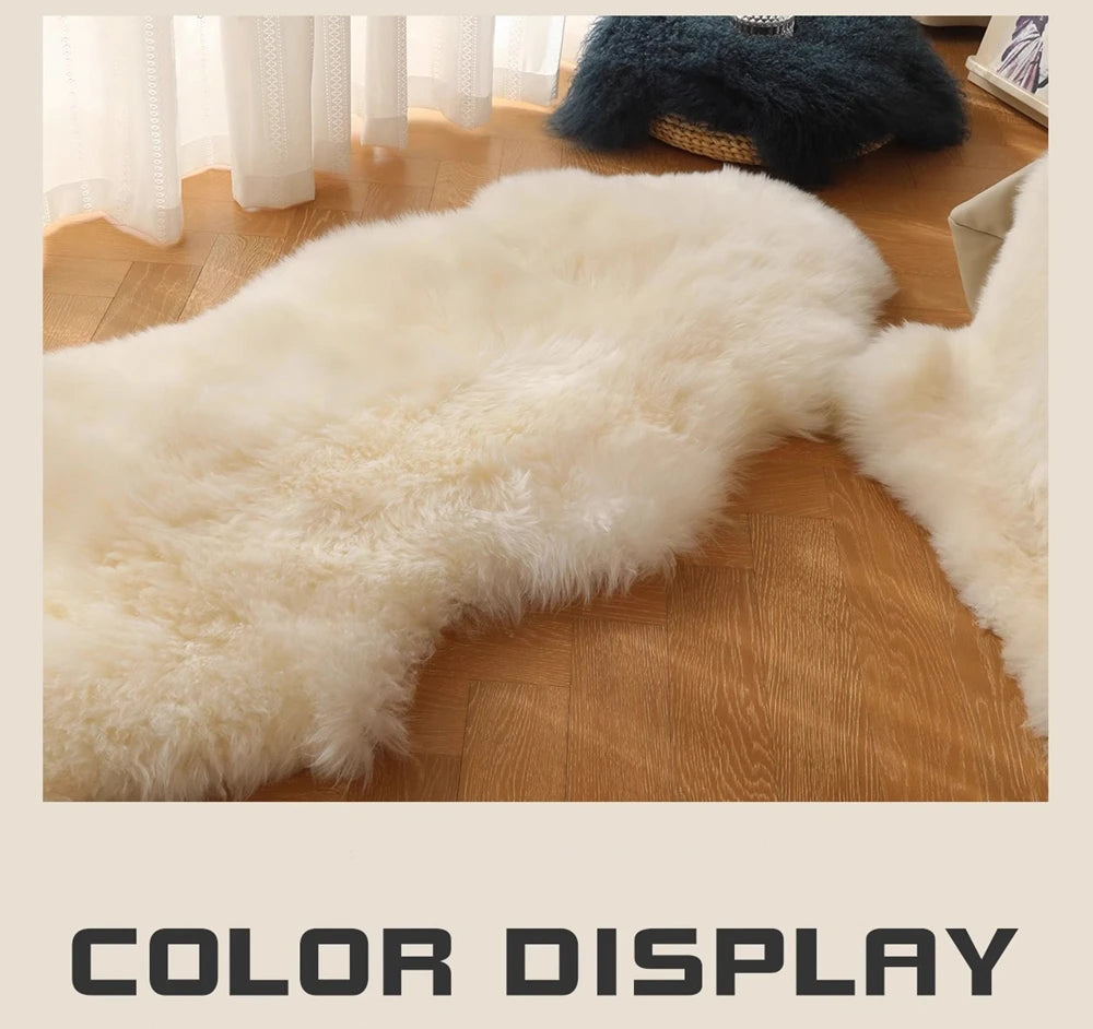 Long Strip Carpet Fluffy Soft Faux Fur Plush Bedroom Bedside Carpets Girl's Room White Home Decoration Rugs Furry Chair Cushion