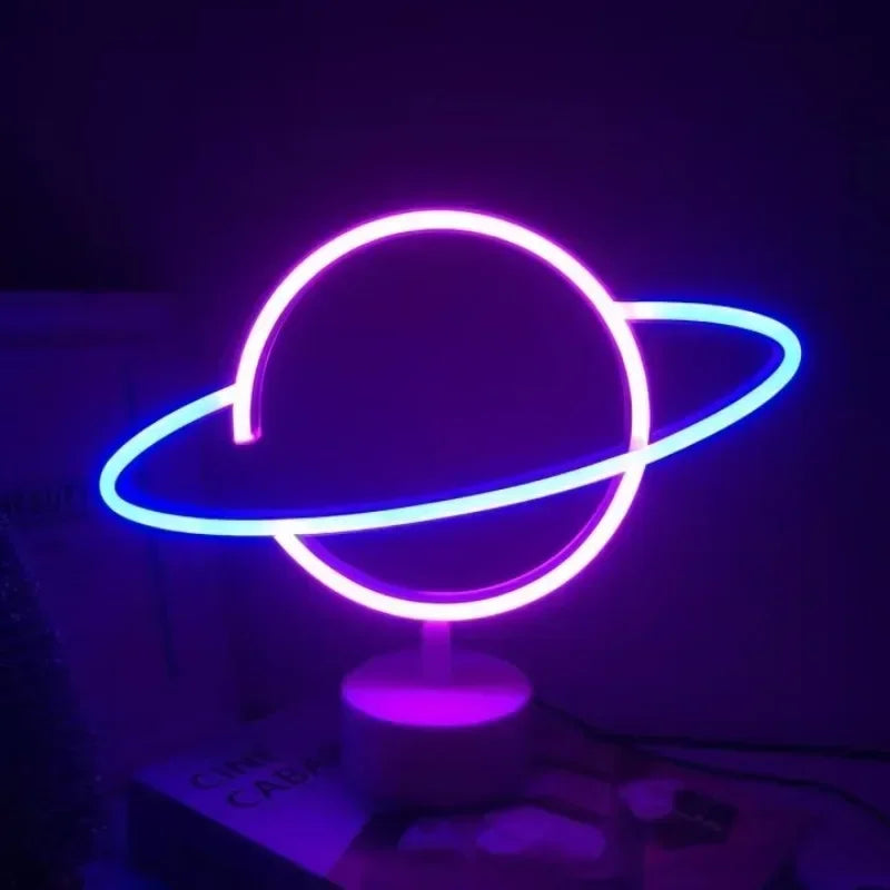 Battery/USB Power LED Neon Sign Light Holiday Flamingo Night Lamp Xmas Party Wedding Decoration Home Gift Cloud Heart Neon Light