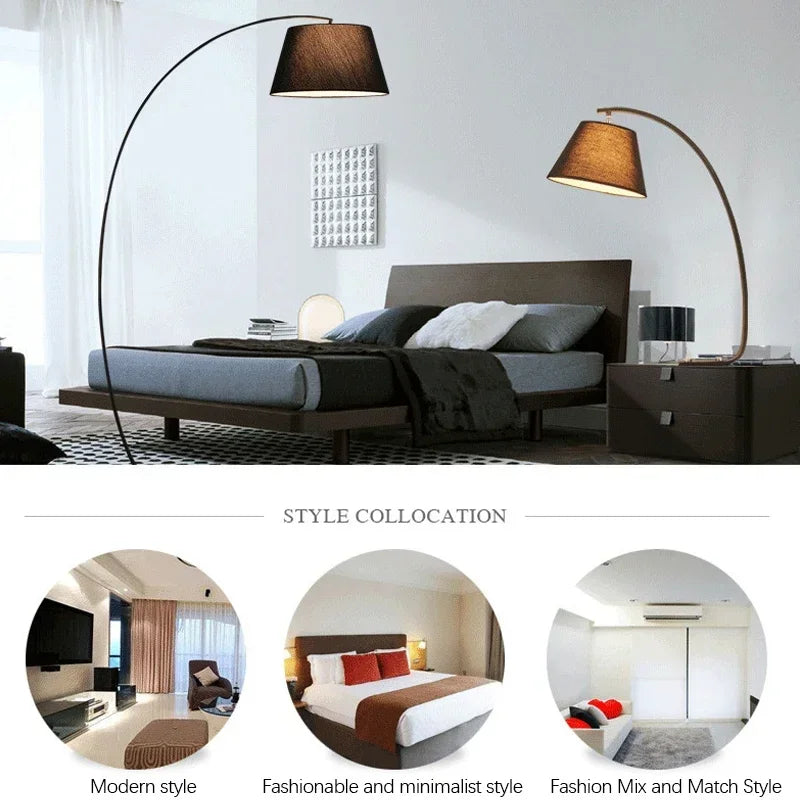 OULALA Nordic  Fishing Floor Lamp Modern Family Beside The Sofa LED Decorative Standing Light
