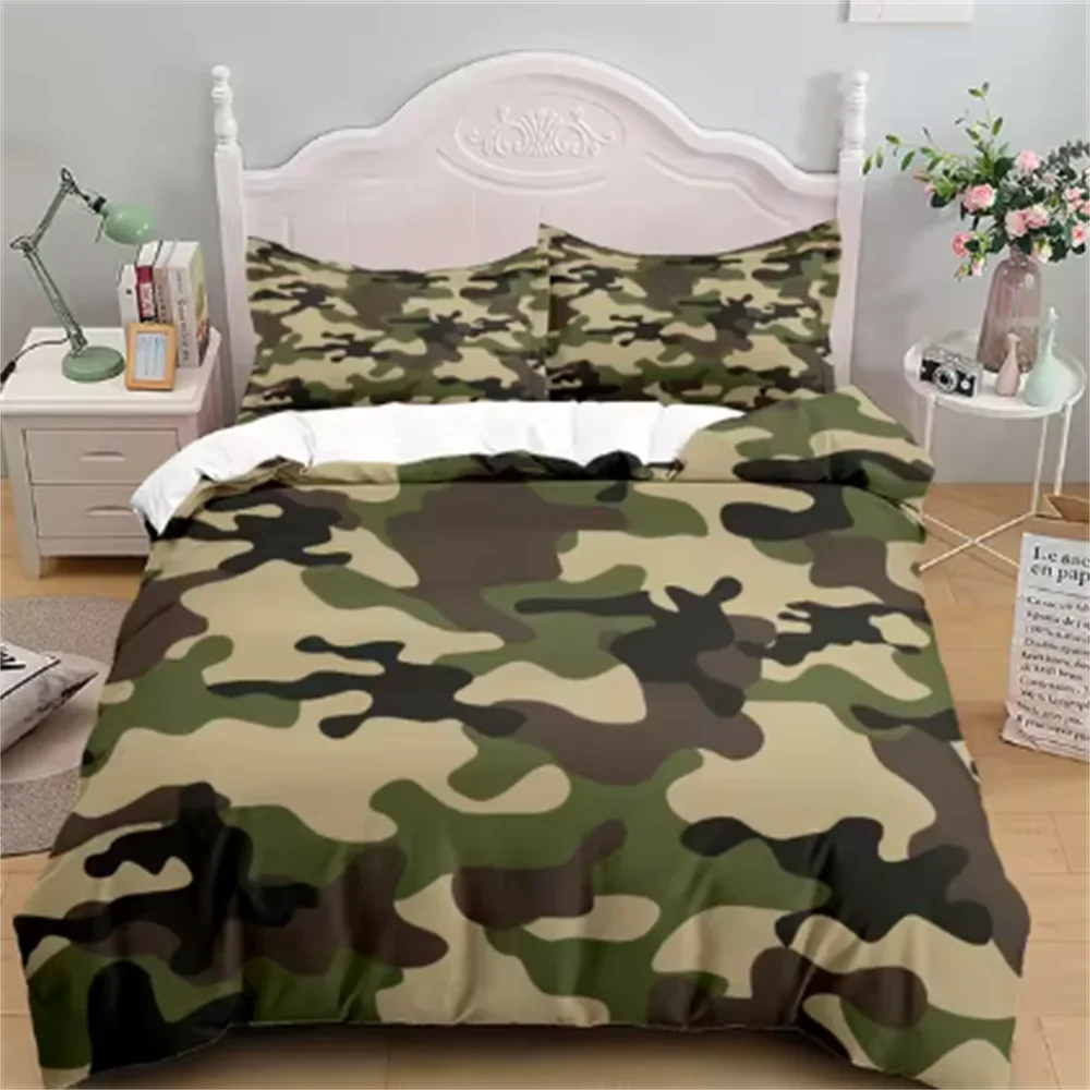Camouflage Soldier Campus Duvet Cover Set EU Single Double King US Twin Full Queen Cal Children Bed Linen Set