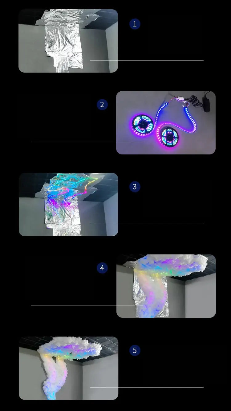 DIY Thunder Cloud Light Strip with APP & Remote control, LED Cotton Cloud Ceiling Lightfor Bedroom Gaming Room Decor