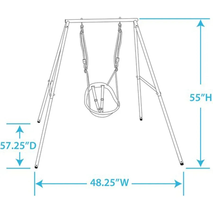Sweeng Child Swing with Frame – Portable Outdoor Backyard Play Set (Aqua)