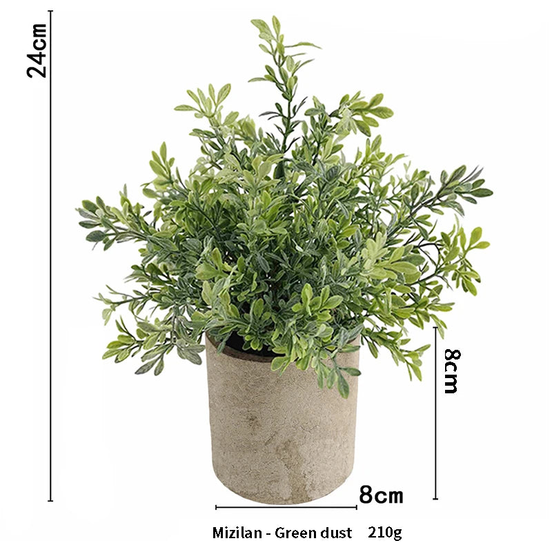 Artificial Plant Potted Eucalyptus Plant Small Fake Flower Bonsai With Pot Mini Plant Desktop Office Home Restaurant Decoration