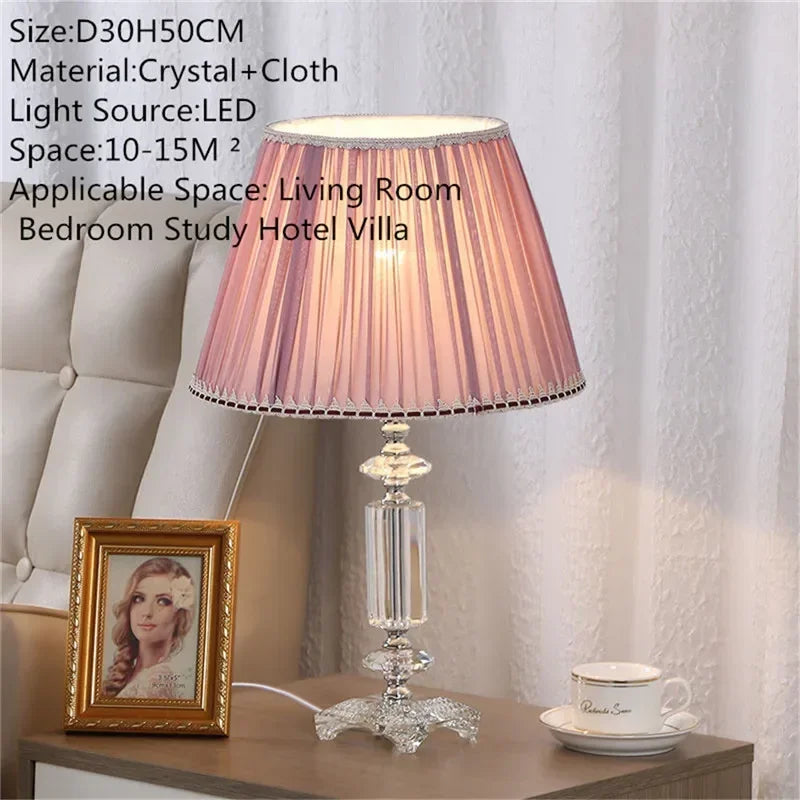 Luxury Crystal Table Lamp  Fashion Modern Living Room Bedroom Study Villa Hotel Home Decoration Lightled lamp led lamp