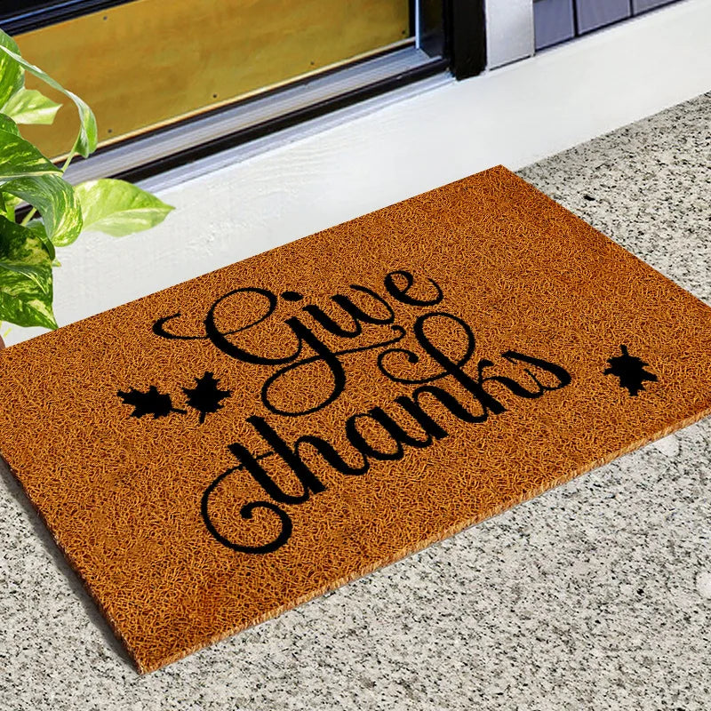 Entrance Doormat Indoor Outdoor PVC Antiwear Non Slip Waterproof Bathroom Carpet Faux Coconut Fiber Rugs Front Door Floor Mats