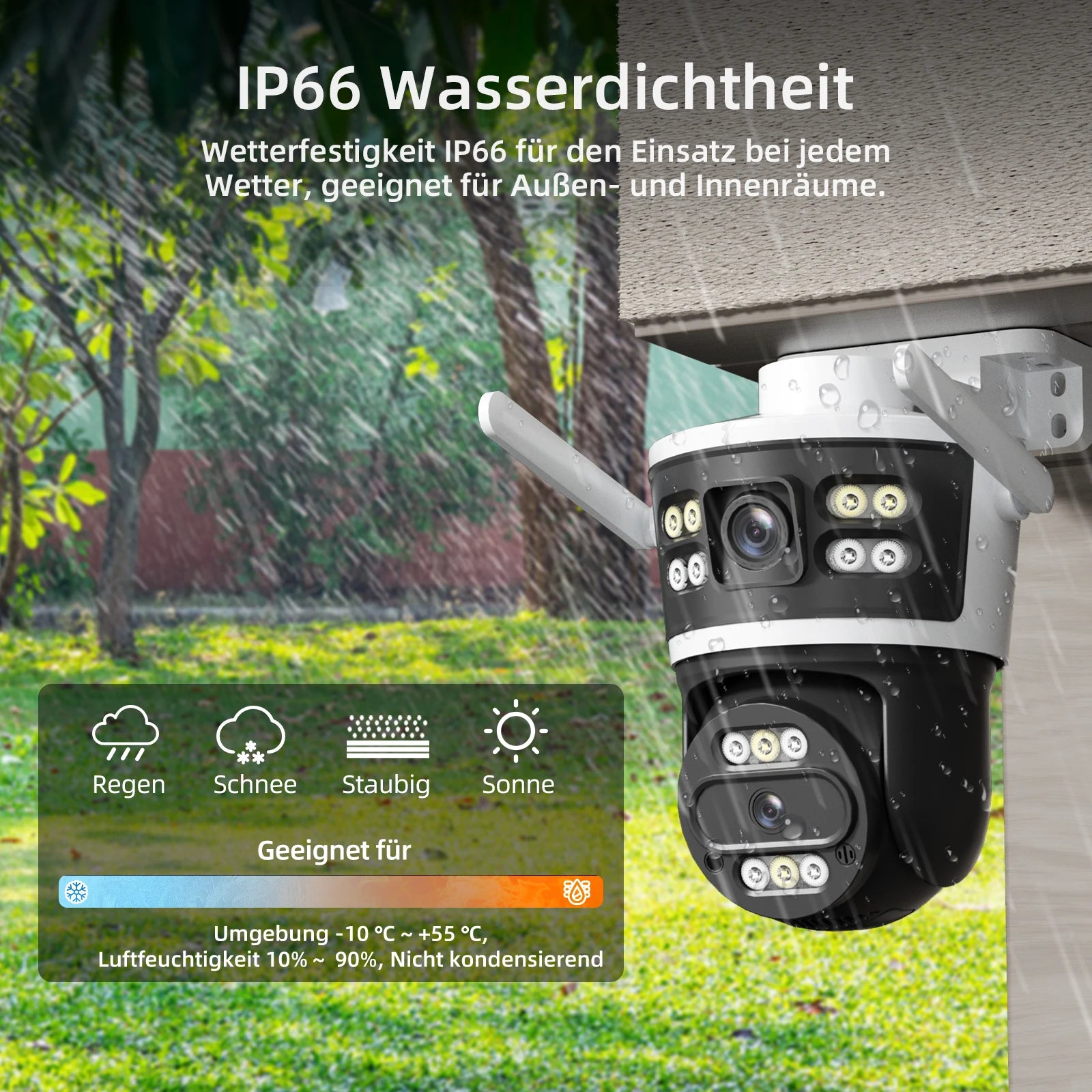 2Pcs Dual Lens WiFi Camera Smart Home Security PTZ IP Cameras 5MP Wireless Outdoor Dual Screens Auto Tracking Video Surveillance