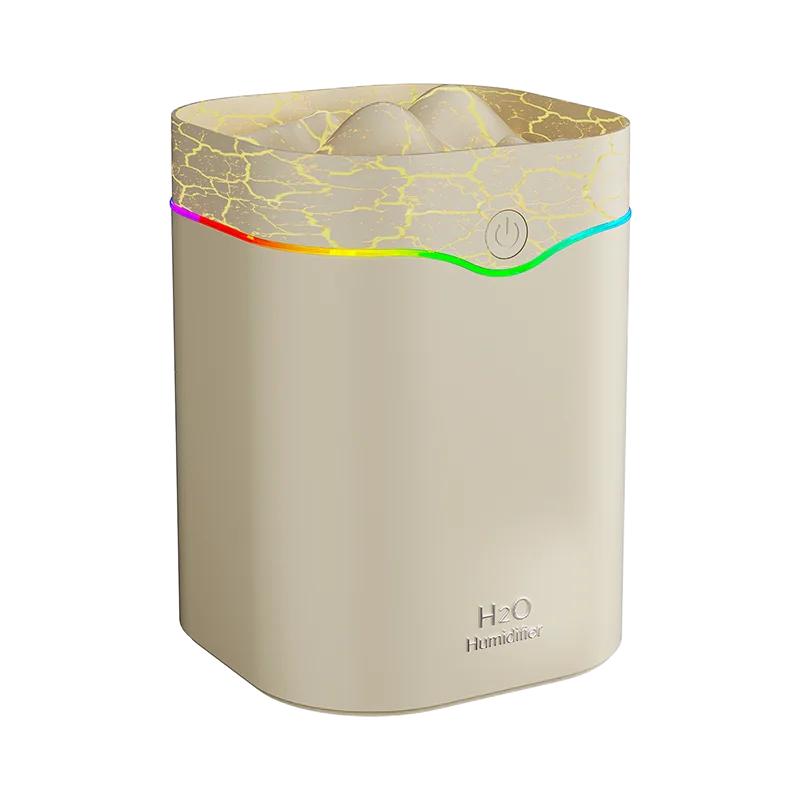 3 nozzles 2L large capacity humidifier cracked flame mountain USB powered mist volume adjustment, home bedroom