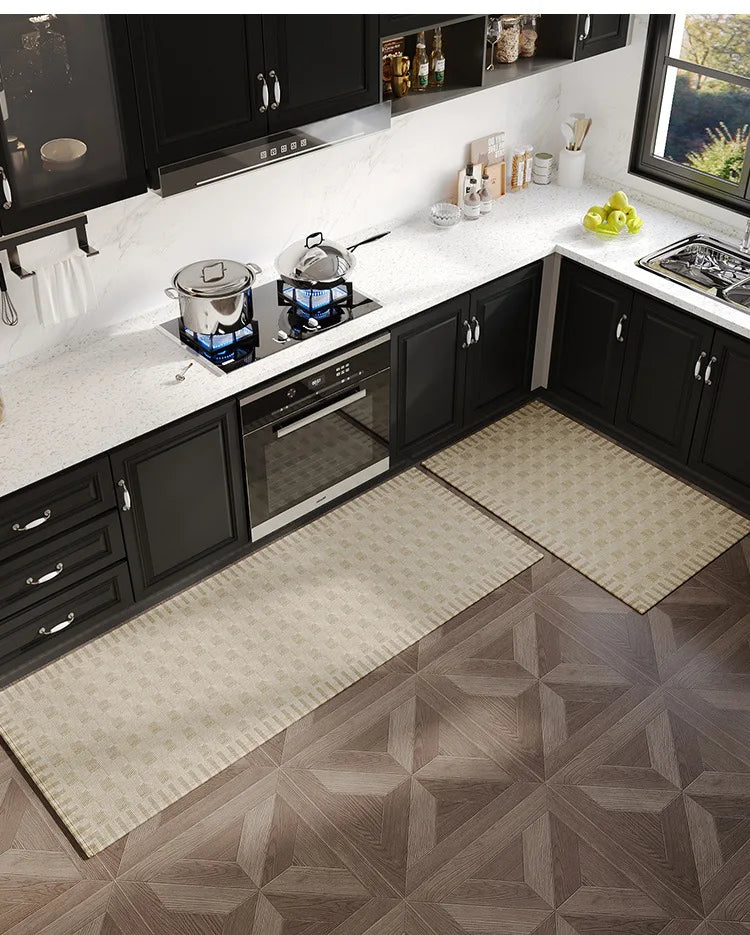 Japanese Kitchen Mat Long Rug Absorbs Water and Oil, Quick-drying, Non-slip Floor Mats, Anti-fall and Dirt-resistant Doormat