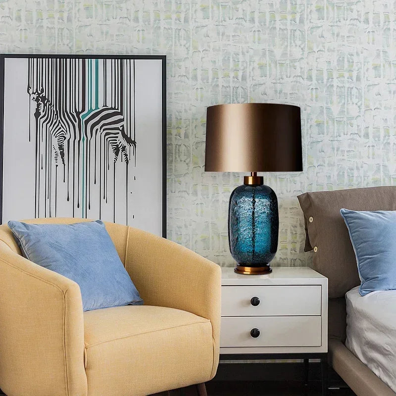 Nordic Modern Glaze Table Lamp Fashionable Art  Iiving Room Bedroom  Hotel LED Personality Originality Desk Light