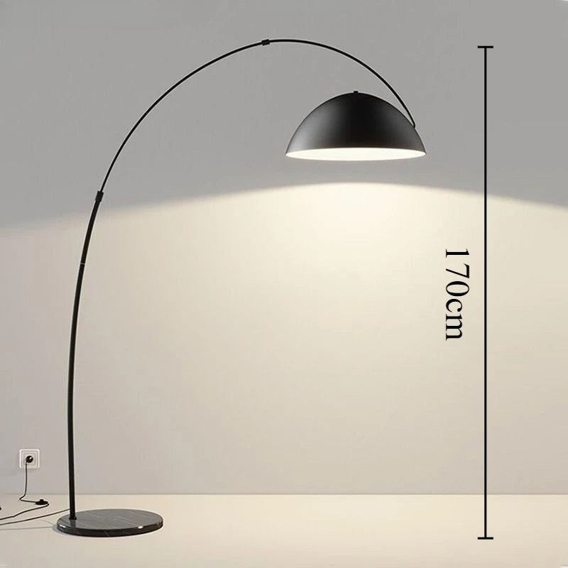 Marble Base LED Floor Lamp Modern Minimalist Floors Lamps Bedroom Living Room Tricolor Lighting Lamp Room Decoration Accessories