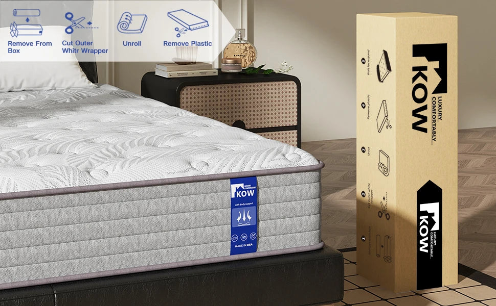 King Size Mattress 12 Inch Gel Memory Foam King Mattress for Cool Night Pressure Relief Medium Firm Feel with Motion Isolating