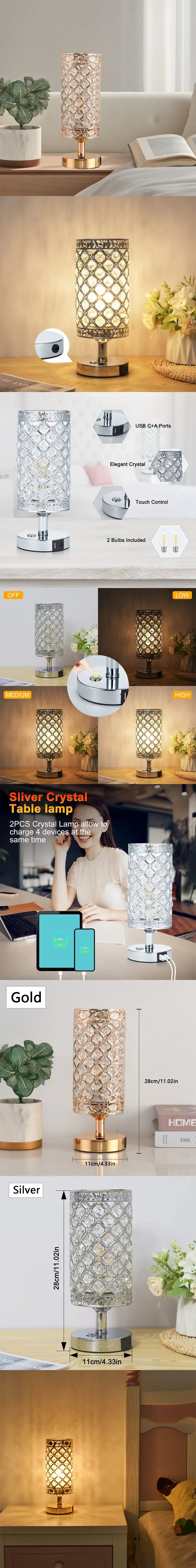 USB Rechargeable LED Table Lamp Touch Sensor Desktop Night Light for Hotel Bedroom Livingroom Study Room Decor Table Lamps