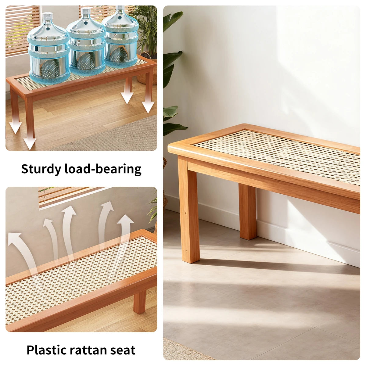 Multi-Use Bamboo Bench – Lightweight Long Seat for Home & Balcony