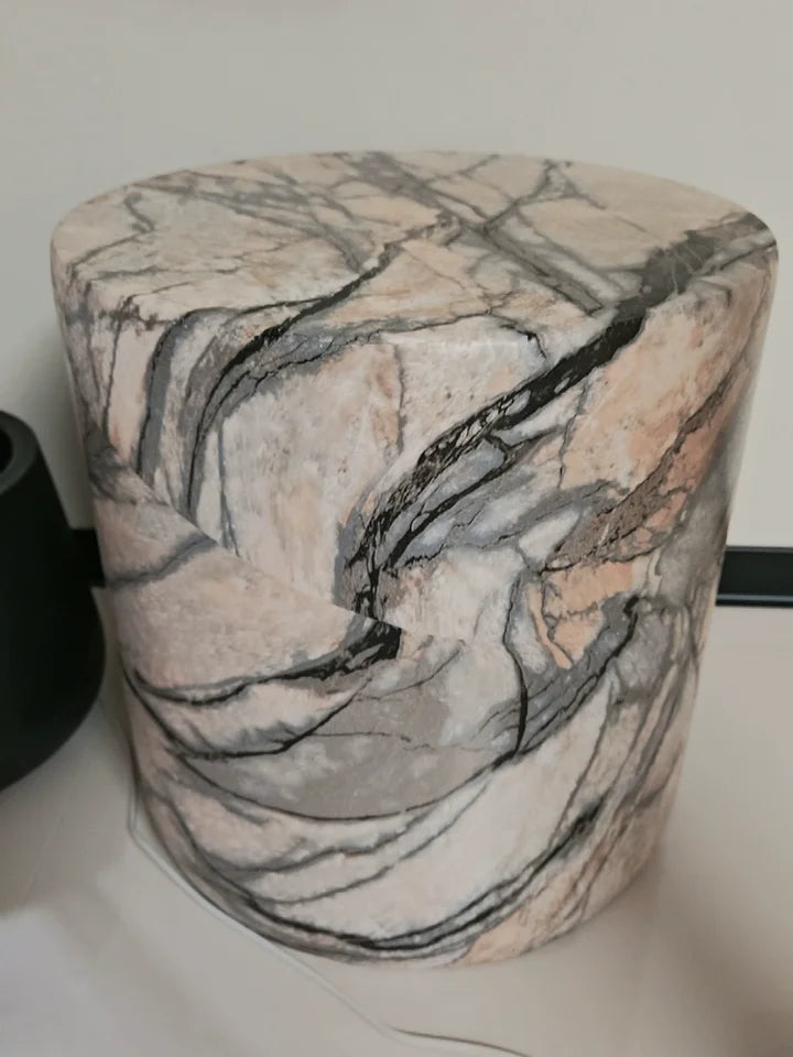 Black White Side Tables Cylindrical Imitate Marble Flowerpot Stand Artistic Coffee Table for Living Room Modern Sofa End Tables