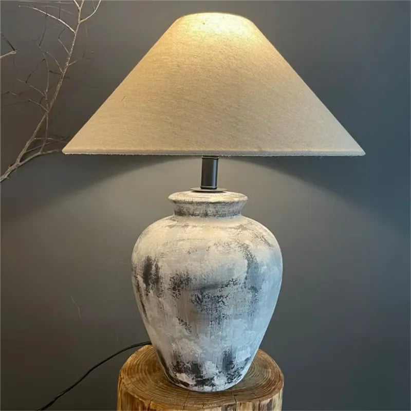 CEDRIC Contemporary Ceramic Table Lamp American Retro Creativity Living Room  Study Villa Hotel Homestay Desk Light