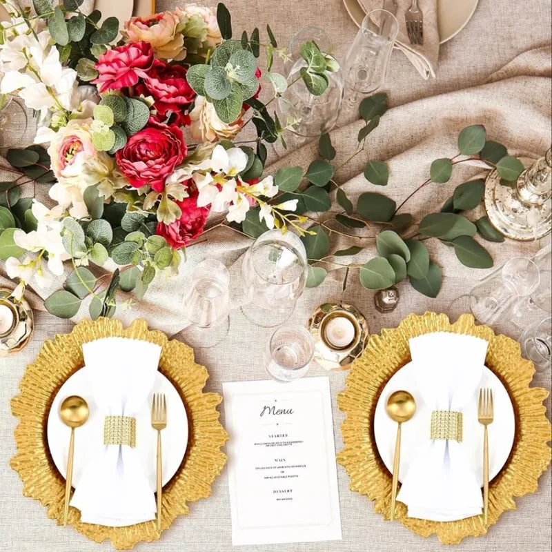 50PCS Reef Charger Plates – 13″ Plastic Floral Decorative Wedding Chargers