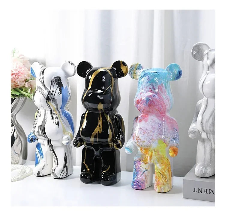 Aesthetic Bear Figure Resin Nordic Bear Statue Figurine Sculpture Luxury Livingroom Decoration Home Ornament Desk Accessories