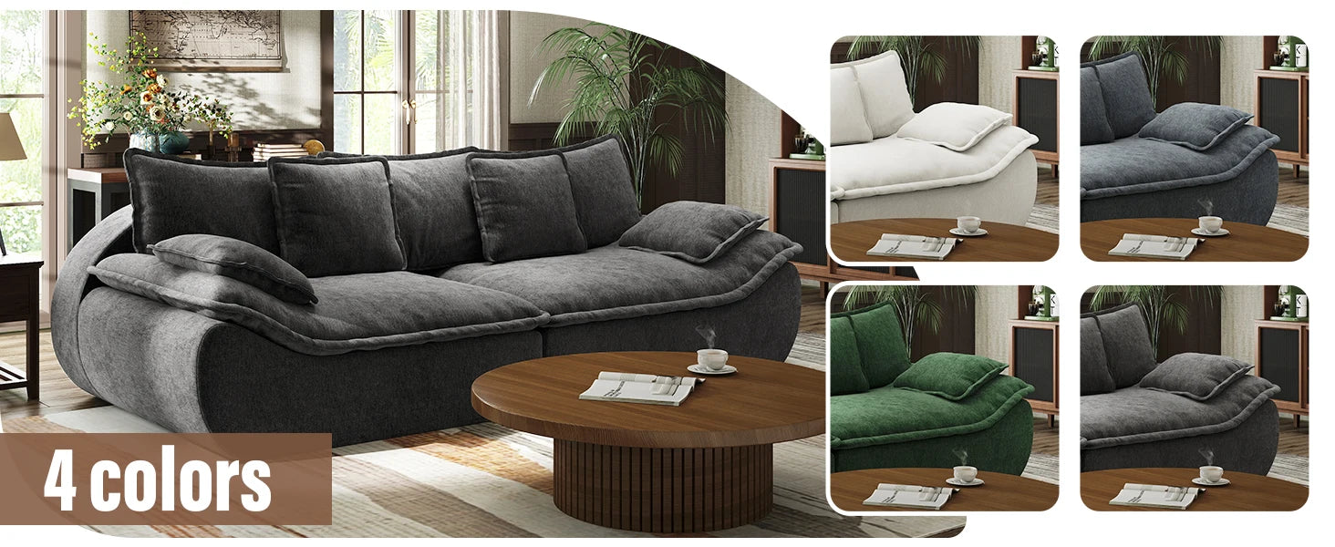 Sofa Couches 2-Seater Modular Sectional Sofa, 89''Comfy Loveseat with Throw, Deep Seat Small Sofa for Small Space