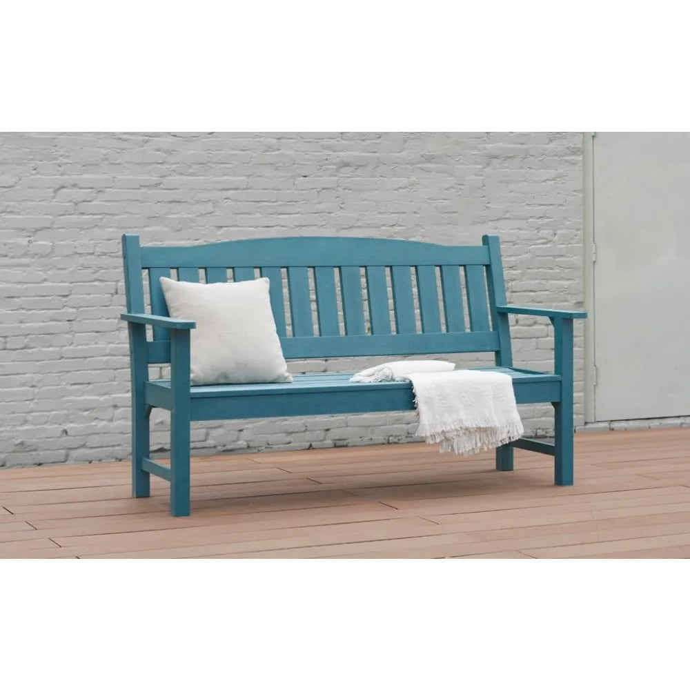 2-Person Outdoor Memorial Bench, All-Weather Poly Lumber Garden Bench, Rot-Resistant Outdoor Patio Bench for Park,Porch,and Chu