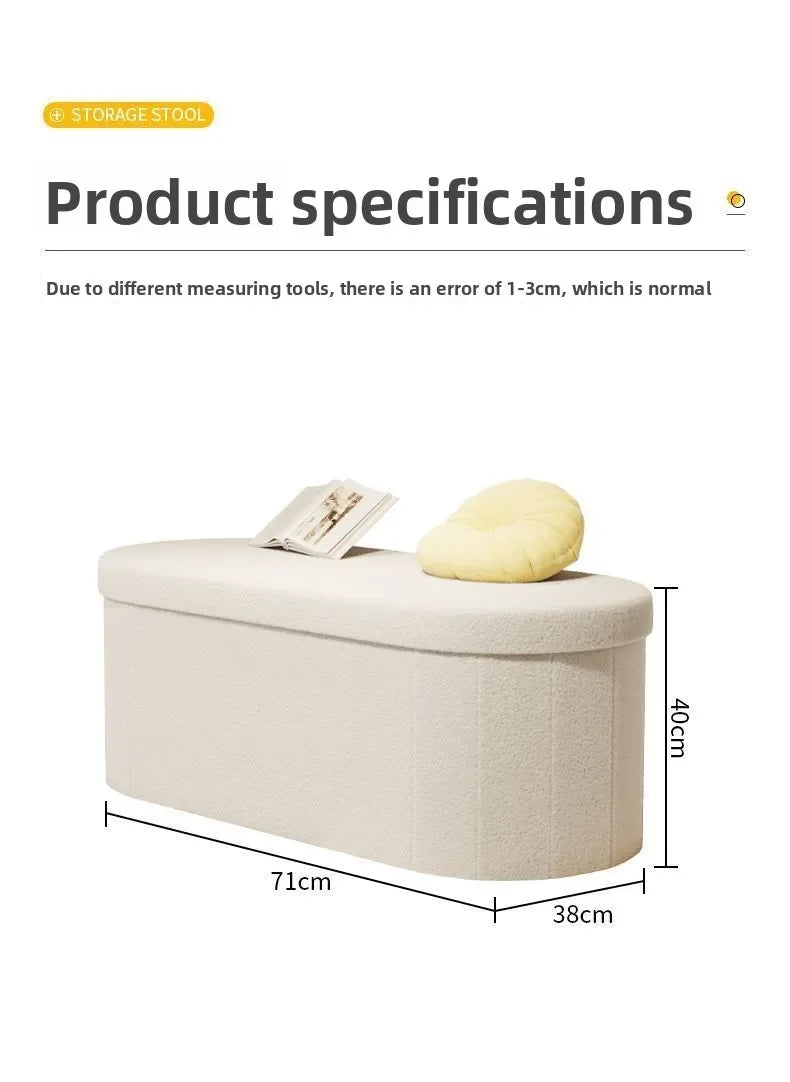 Outdoor Storage Ottoman Bench – Foldable Waterproof Shoe Storage Seat