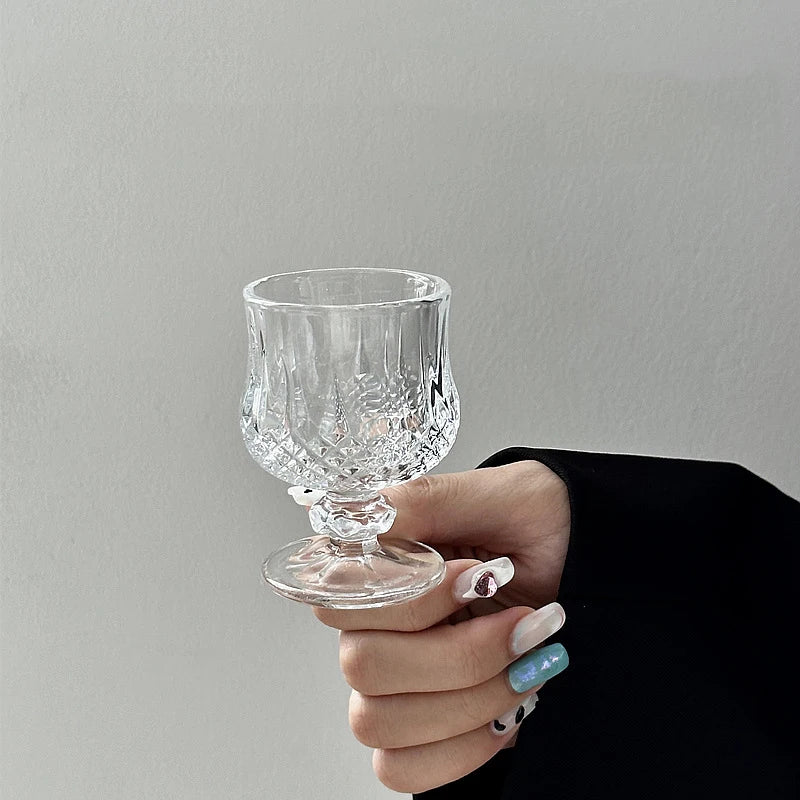 Wine Glasses Set of 6 Diamond Painting Glass Cups European Style Creative Wedding Gifts Home Accessories Transparent Drinkware