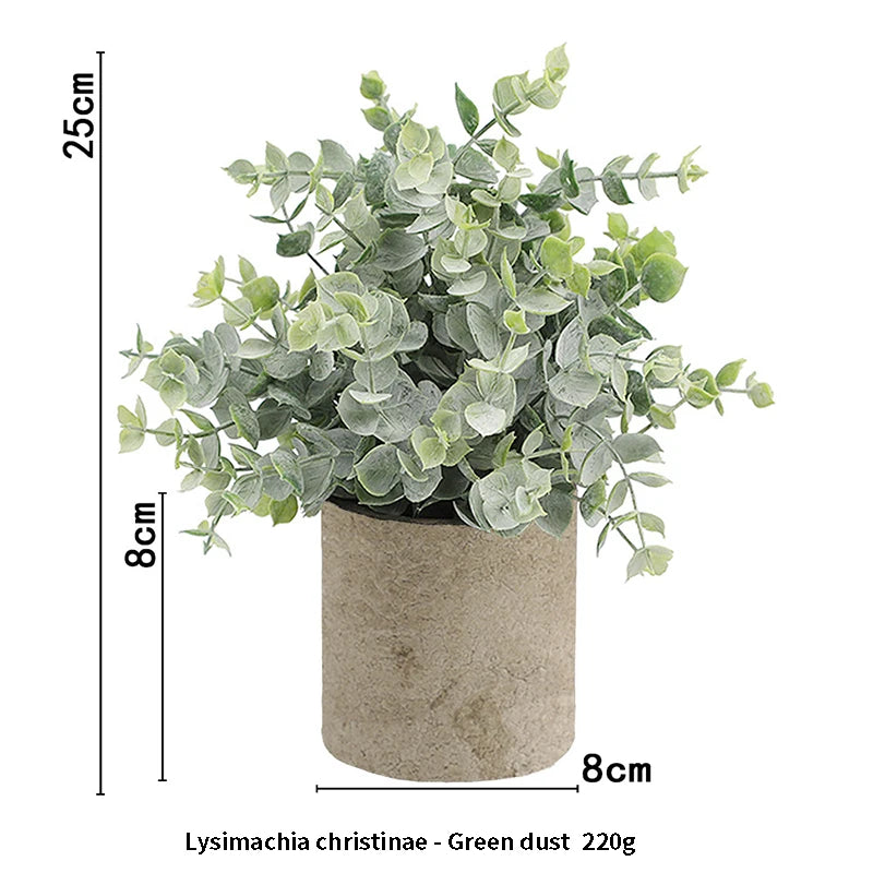 Artificial Plant Potted Eucalyptus Plant Small Fake Flower Bonsai With Pot Mini Plant Desktop Office Home Restaurant Decoration