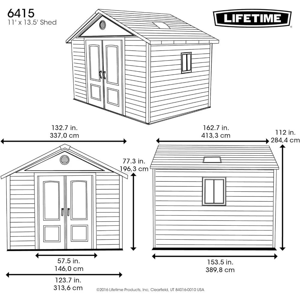 6415 Outdoor Storage Shed, 11 by 13.5 Feet