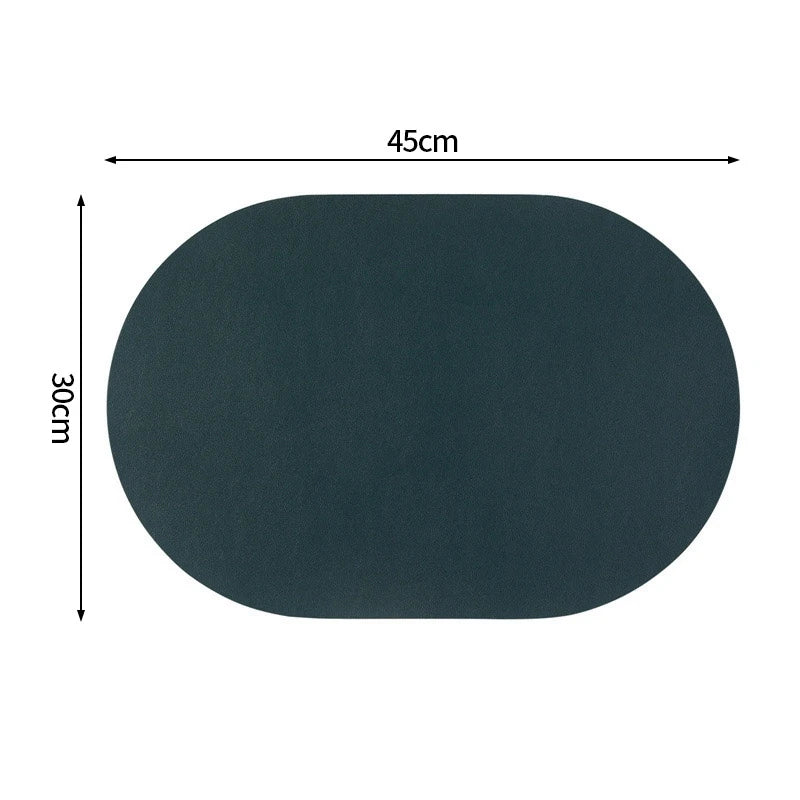 Oval Kitchen Placemats Faux Leather Table Coffee Mats Oil-Proof Waterproof Kitchen Place Mats Dining Home Kitchen Table Decor