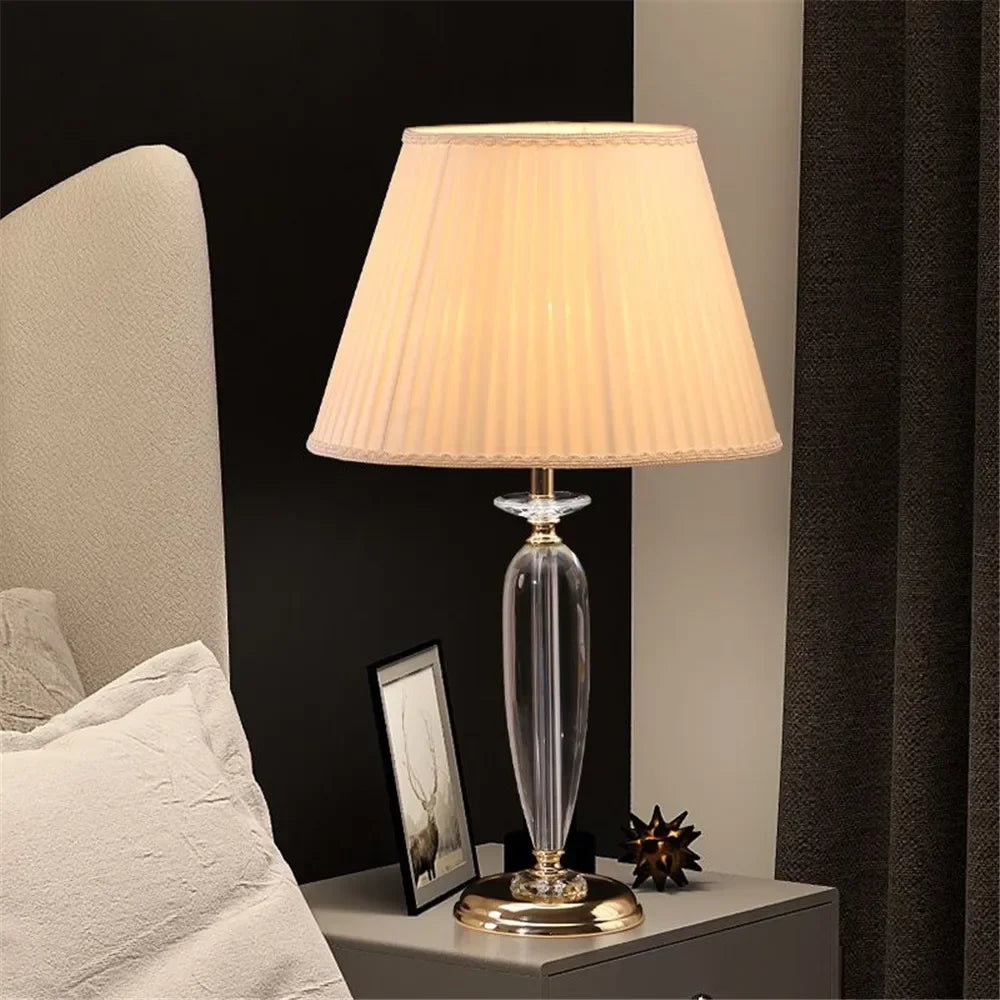 Nordic Modern Crystal Table Lamp LED Luxury Living Room Bedroom Study Villa Hotel Home Decoration Light