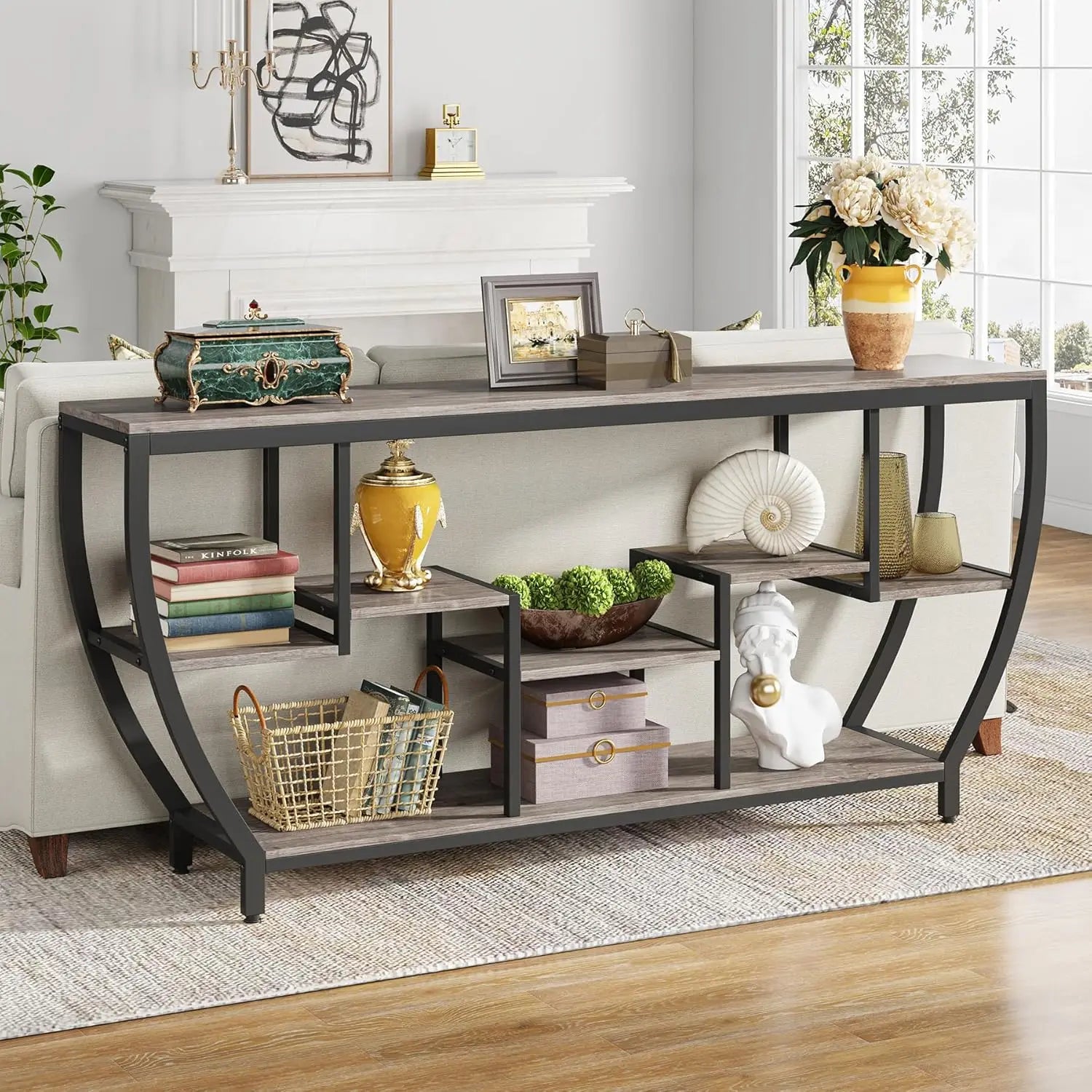 Sofa Table with Shelves,Console Table with Storage,Entryway Table TV Stand, Behind Couch Table Accent Tables for Living Room
