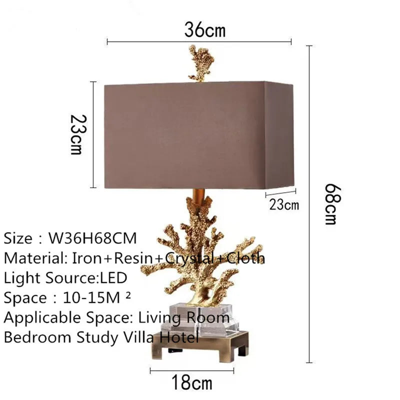 Contemporary Luxury Table Lamp LED American Creativity Living Room Bedroom Study Villa Hotel Bedside Household Desk Light
