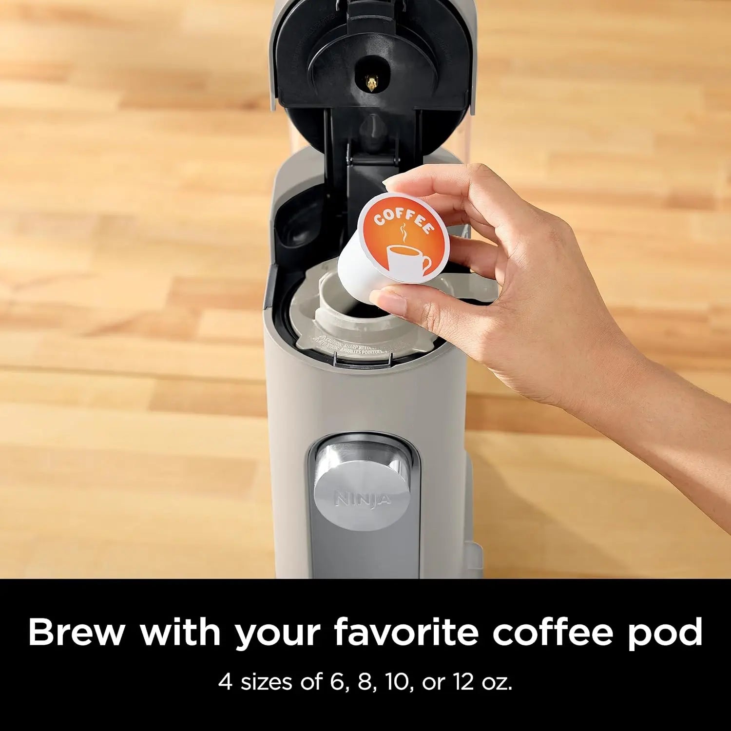 Pods & Grounds Single-Serve Coffee Maker – K-Cup Compatible with 56-oz Reservoir