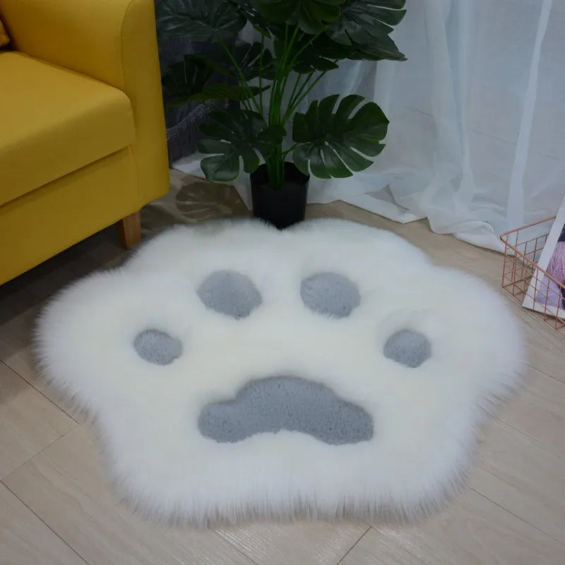 Lovely Cat Paw Pattern Soft Plush Carpet Home  Rugs and Carpets for Home Living Room