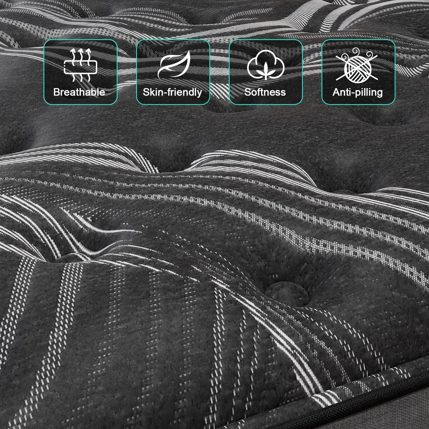 12" Gel Memory Foam Hybrid Pocket Spring Mattress Twin Full King Queen Bed Mattress In A Box, Medium Firm Motion Isolation