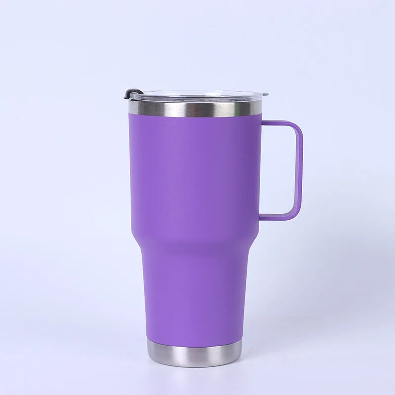 Steel Handle Vacuum Tumbler – 20oz / 30oz Double-Wall Insulated Cup