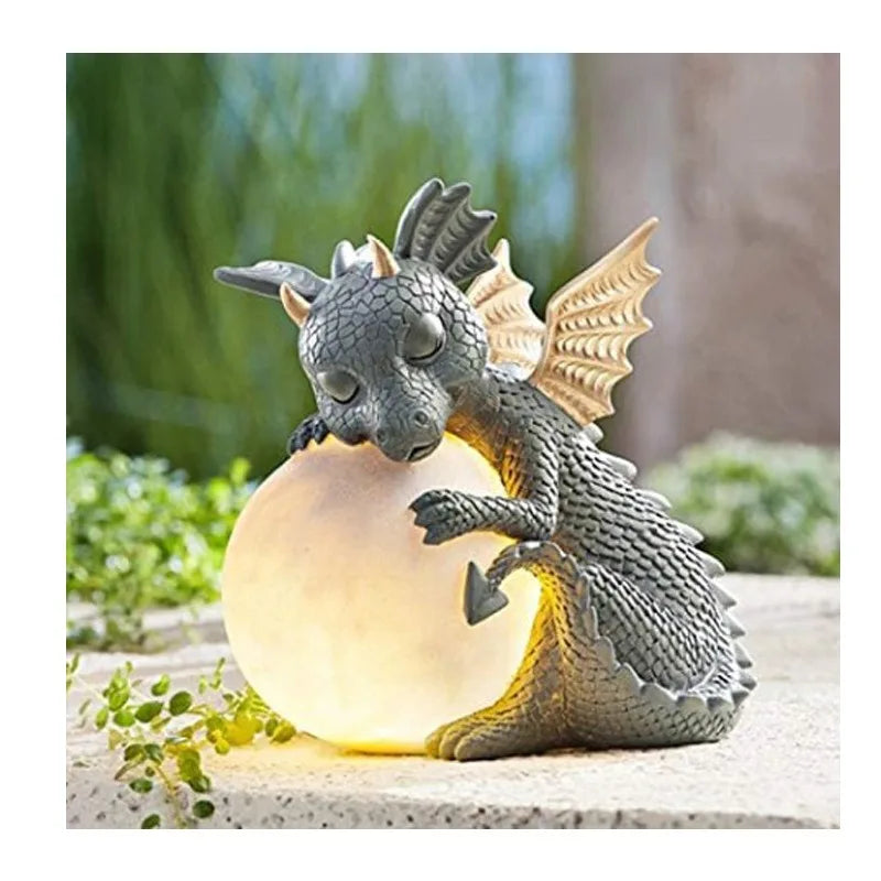 Garden Meditation Chan Long Resin Statue Outdoor Garden Creative Meditation Dragon Decorative Resin Crafts Ornament
