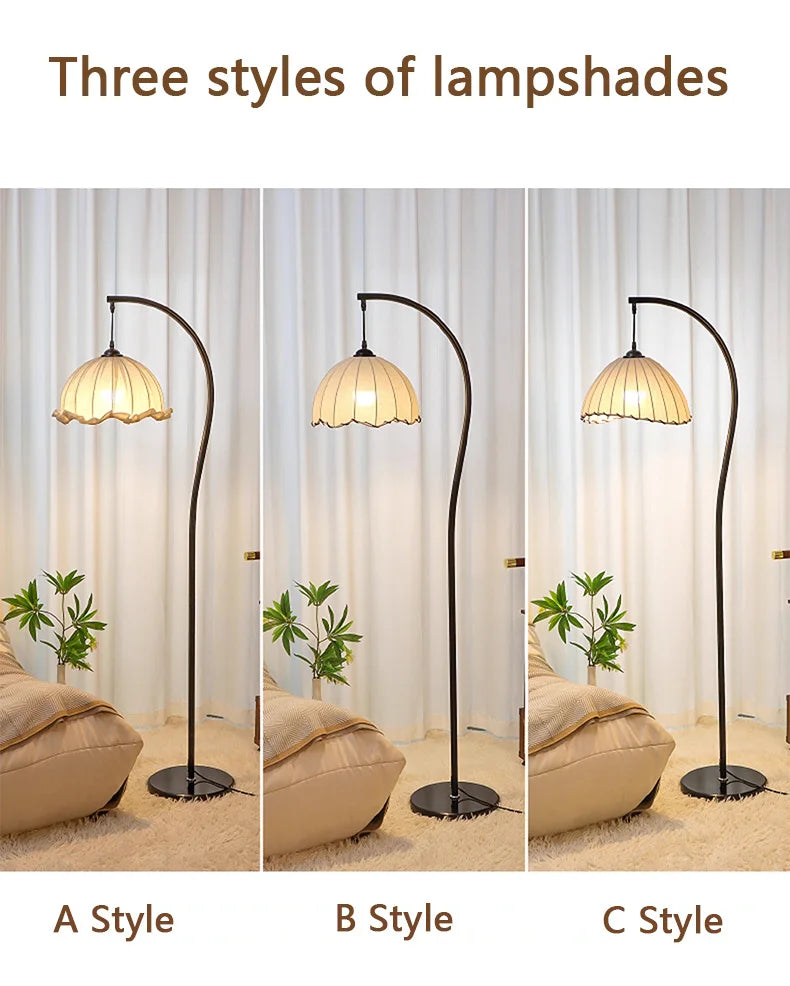 Nordic Linen Fabric Led Floor Lamps Living Room Sofaside Atmosphere Lights Home Lighting Bedroom Bedside Lustre Lamp Fixtures