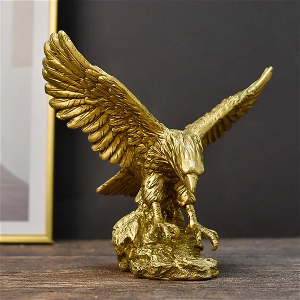 Eagle Statue Resin Animal Ornament Color/Gold Falcon Sculpture Home Decoration Crafts Office Figurines Desktop Accessories Gift