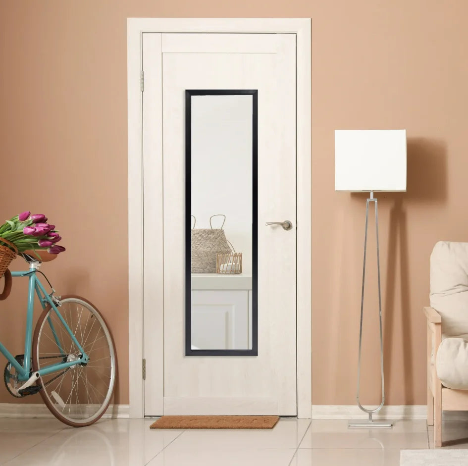 13.5" x 49.5" Full-Length Rectangular Black Mirror