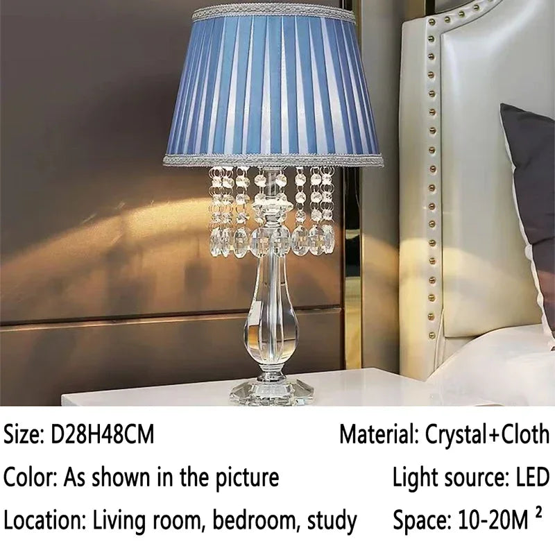 Contemporary Crystal Table Lamp Luxurious Living Room Bedroom Study LED Originality Bedside Desk Light