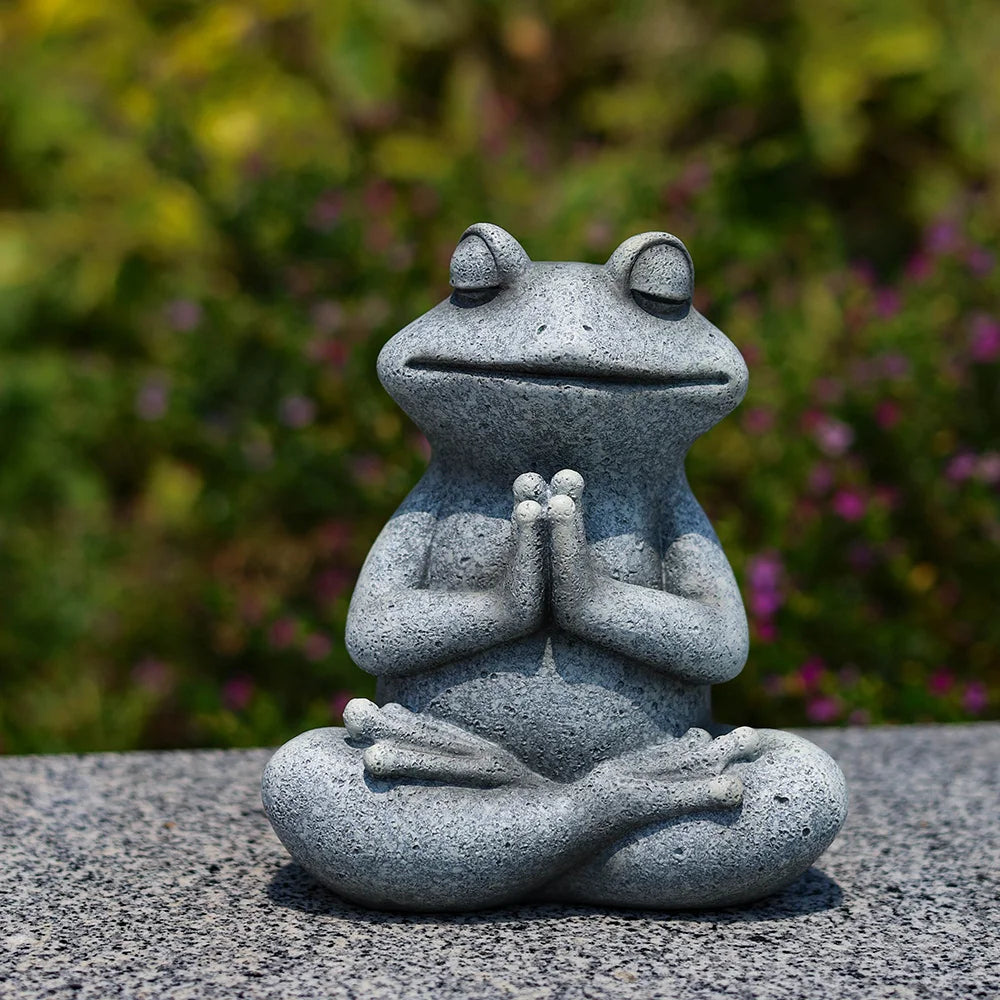 RAKKS Frog Garden Decoration Resin Animal Crafts Meditation Meditation Statues Outdoor Patio Lawn Decoration Pieces