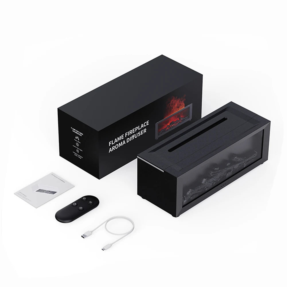 Air Humidifier Essential Oil Diffuser Flame Aroma Humidifier Home Room Fragrance Diffuser with LED Light Aromatherapy Diffuser