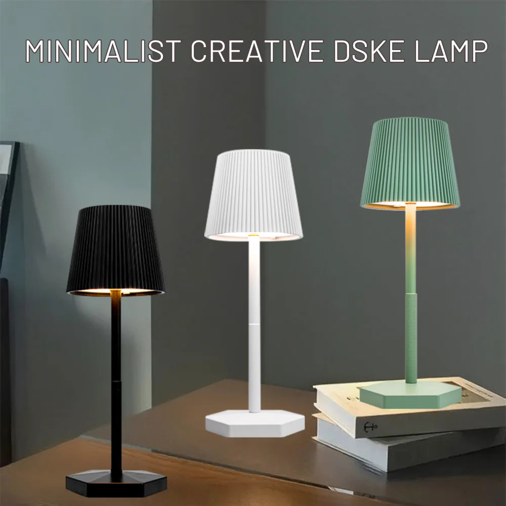 LED Touch Small Stripe Desk Lamp Rechargeable 3 Colors Desktop Night Light Creative Bedside Dining Room Decorative Lighting