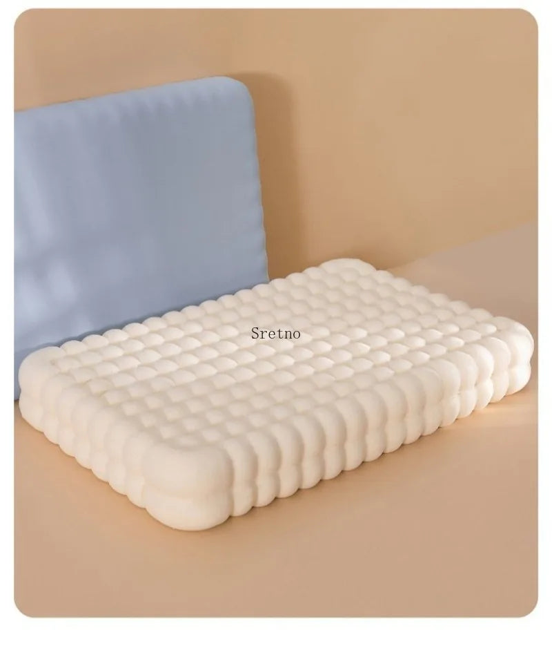 SRETNO Natural Latex Neck Pillow 2026 New Bubble Pillow for Home Use, Cervical Protection Sleep Aid for Adult Rubber Pillow Core